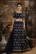 Load image into Gallery viewer, Navy Blue Thai Silk Embroidery And Mirror Work Lehenga Choli ClothsVilla
