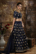 Load image into Gallery viewer, Navy Blue Thai Silk Embroidery And Mirror Work Lehenga Choli ClothsVilla