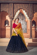 Load image into Gallery viewer, Navy Blue Thread Embroidered Georgette Party Lehenga Choli With Dupatta ClothsVilla