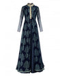 Load image into Gallery viewer, Navy Blue Indian Georgette Gown For Indian Festival &amp; Weddings - Print Work, Zari Work Clothsvilla