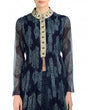 Load image into Gallery viewer, Navy Blue Indian Georgette Gown For Indian Festival &amp; Weddings - Print Work, Zari Work Clothsvilla
