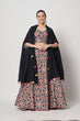 Load image into Gallery viewer, Navy Chinon Silk Print With Sequins Work Lehenga Choli ClothsVilla.com