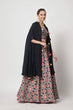 Load image into Gallery viewer, Navy Chinon Silk Print With Sequins Work Lehenga Choli ClothsVilla.com