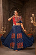 Load image into Gallery viewer, Blue Thread Embroidered Chaniya Choli for Indian Navratri Special Collection ClothsVilla.com