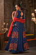 Load image into Gallery viewer, Blue Thread Embroidered Chaniya Choli for Indian Navratri Special Collection ClothsVilla.com