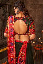 Load image into Gallery viewer, Green Color Embroidered Ethnic Tradtional Navratri Special Chaniya Choli ClothsVilla.com