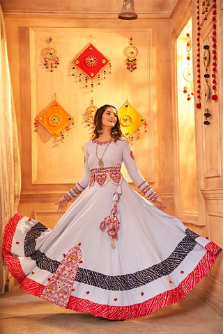 New Laterst Sky Chaniya Choli for Women Wear Navratri Collection ClothsVilla.com