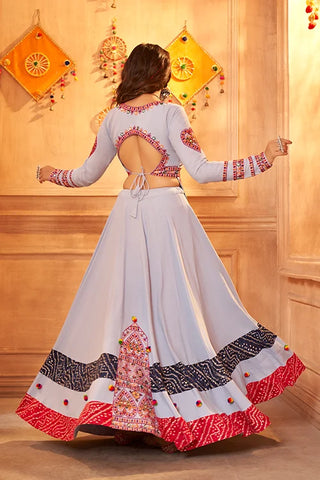 New Laterst Sky Chaniya Choli for Women Wear Navratri Collection ClothsVilla.com