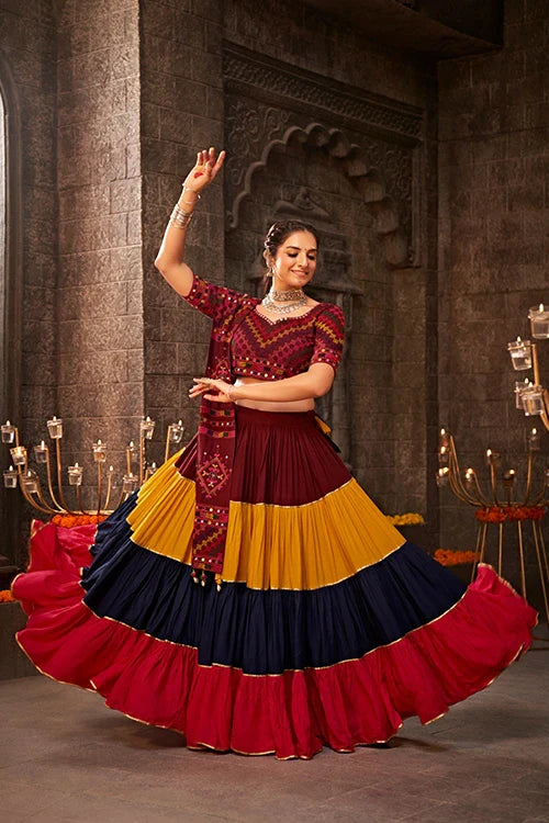 Multi Color Beautiful Chaniya Choli for Women Navratri Festival ClothsVilla.com