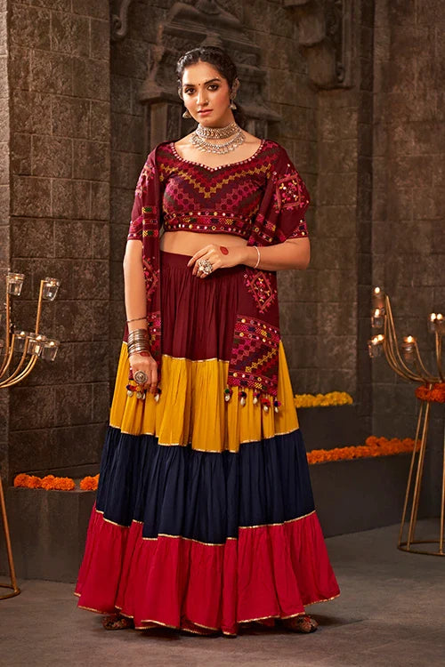 Multi Color Beautiful Chaniya Choli for Women Navratri Festival ClothsVilla.com