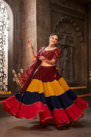 Multi Color Beautiful Chaniya Choli for Women Navratri Festival ClothsVilla.com