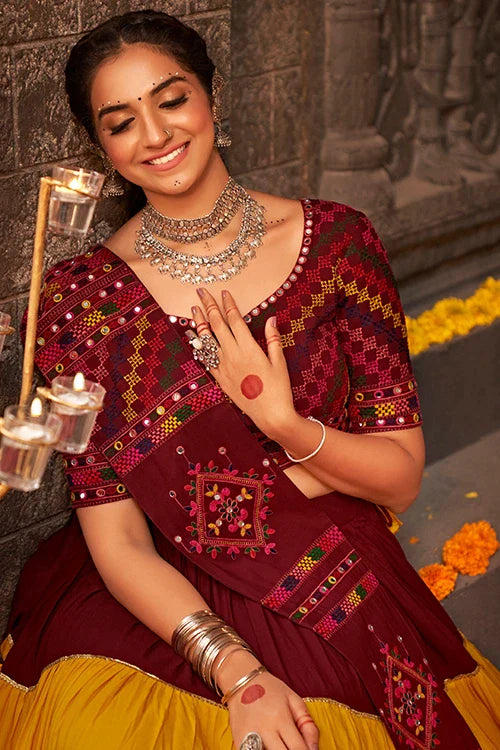 Multi Color Beautiful Chaniya Choli for Women Navratri Festival ClothsVilla.com