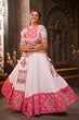 Load image into Gallery viewer, White Jacquard Cotton Embroiderd Traditional Chaniya Choli for Navratri ClothsVilla.com