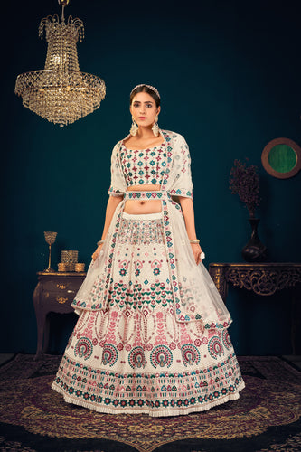 Off-White Lehenga Choli For Women, Ready To Wear Custom Size Lehenga Choli, Designer Bridesmaid Bridal Wedding Ghagra Choli ClothsVilla