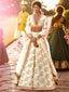 Hypnotic White Colored Wedding Wear Embroidered Satin Lehenga Choli ClothsVilla