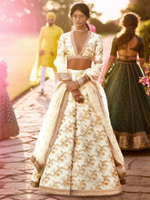 Load image into Gallery viewer, Hypnotic White Colored Wedding Wear Embroidered Satin Lehenga Choli ClothsVilla