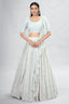 Off White Indian Georgette Lehenga Choli With Ruffle Dupatta For Indian Festival & Weddings - Sequence Embroidery Work, Clothsvilla