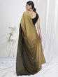 Load image into Gallery viewer, Olive Green-Brown Ready to Wear One Minute Lycra Saree ClothsVilla