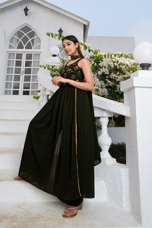 Georgette Thread And Sequins Embroidered Work Salwar Suit ClothsVilla.com