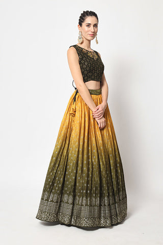 Olive Green Color Exclusive Designer Lehenga Choli Collection ClothsVilla.com