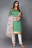 Olive
 Green Indian Art Silk Dress For Pakistani Festival & Weddings - Print Work, Sequence Embroidery Work, Clothsvilla