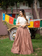 Load image into Gallery viewer, Onion Color Pure Cotton Two Piece Lehenga With Lucknowi Work Choli Clothsvilla