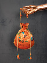 Load image into Gallery viewer, Orange Color Weaving Zari Work Jacquard Paithani Batwa Clothsvilla