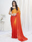 Orange-Red Lycra Based Saree ClothsVilla