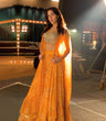 Load image into Gallery viewer, Orange Indo Western Lehenga Choli in Organza Silk Clothsvilla