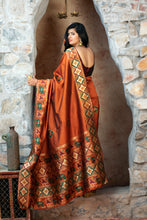 Load image into Gallery viewer, Orange Patola Weaving Silk Festival Wear Saree ClothsVilla
