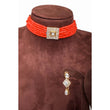 Load image into Gallery viewer, Orange Pearl With Italian Dimond Necklace Alloy Jewel Set ClothsVilla