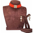 Load image into Gallery viewer, Orange Pearl With Italian Dimond Necklace Alloy Jewel Set ClothsVilla