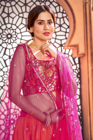 Orange Shibori Printed Cotton Party Wear Lehenga Choli ClothsVilla