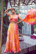 Load image into Gallery viewer, Orange Traditional Looks Big Size Printed Lehenga choli with Fancy Dupatta ClothsVilla.com