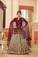 Load image into Gallery viewer, Outstanding Beige Gota Work Chinon Festival Wear Lehenga Choli ClothsVilla