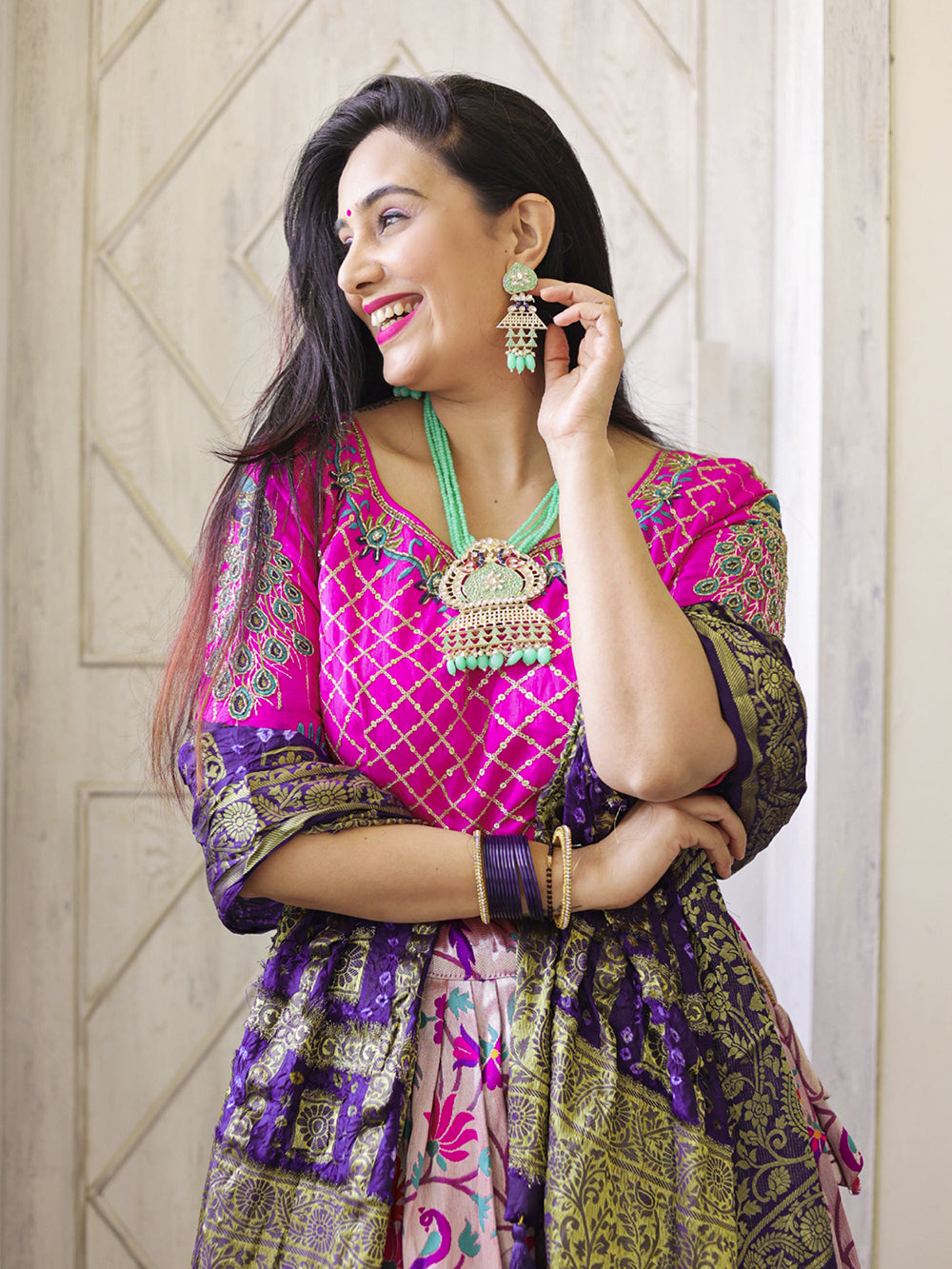 Purple Color Weaving Zari Work Jacquard Paithani Lehenga Choli Set Clothsvilla