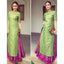 Parrot Green Jacquard Fabric and Pink Jacquard Bottom Fabric Designer Dress Material for Womens ClothsVilla