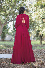 Load image into Gallery viewer, Party Wear Dark Pink Color Poncho Gown Clothsvilla