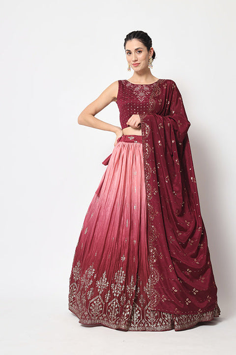 Party Wear Magenta Color Lehenga Choli with Dupatta Collection ClothsVilla.com Main image