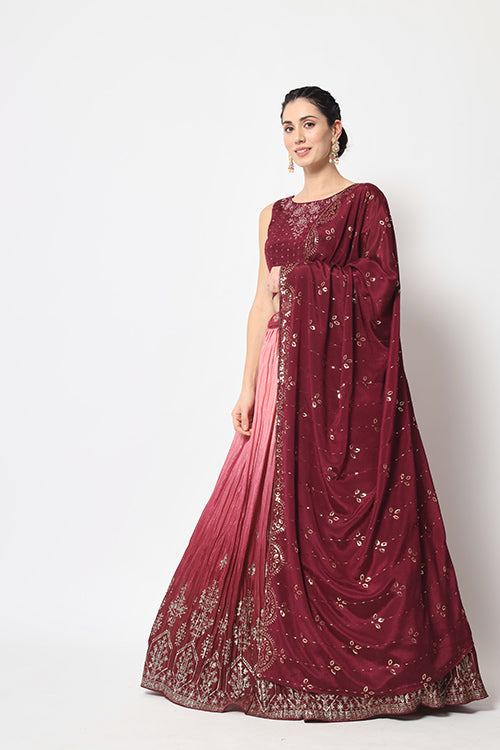 Party Wear Magenta Color Lehenga Choli with Dupatta Collection ClothsVilla.com