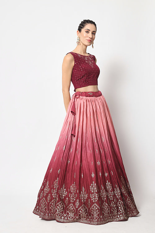 Party Wear Magenta Color Lehenga Choli with Dupatta Collection ClothsVilla.com
