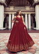 Load image into Gallery viewer, Party Wear Maroon Color Thread Sequence Work Gown Clothsvilla