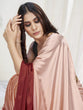 Load image into Gallery viewer, Pastel Peach-Maroon Ready to Wear One Minute Lycra Saree ClothsVilla
