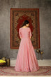 Load image into Gallery viewer, Pastel Pink Metallic Foil Taffeta Party Wear Gown ClothsVilla
