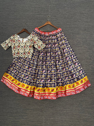 Navy Blue Color Jacquard Patola Navratri Ghaghara Choli Clothsvilla