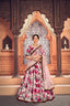 Peach Color Function Wear Tafetta Silk Fabric Printed Lehenga Choli ClothsVilla