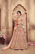 Load image into Gallery viewer, Peach Hand Work Foil Print And Soft Net Silk Lehenga Choli ClothsVilla