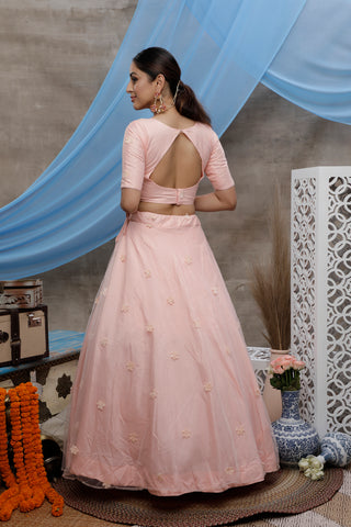 Peach Lehenga Choli With Designer Koti And Thread With Sequence Embroidered Work Bridesmaid, Wedding, Party, Bollywood Designer Lehenga ClothsVilla