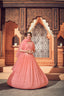 Peach Lehenga With Georgette Fabric And Thread With Sequince Embroidered Work And Heavy Can-Can Lehenga For Wedding And Party Wear For Women ClothsVilla
