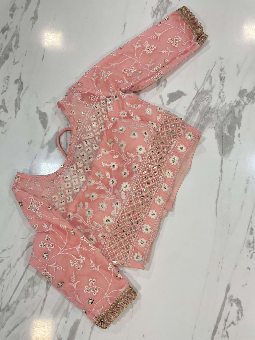Peach Pink Lehenga Choli in Soft Net With Sequence and Thread Work Clothsvilla